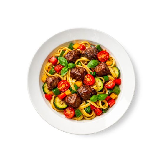 Pâtes Sautées aux Légumes avec Viande