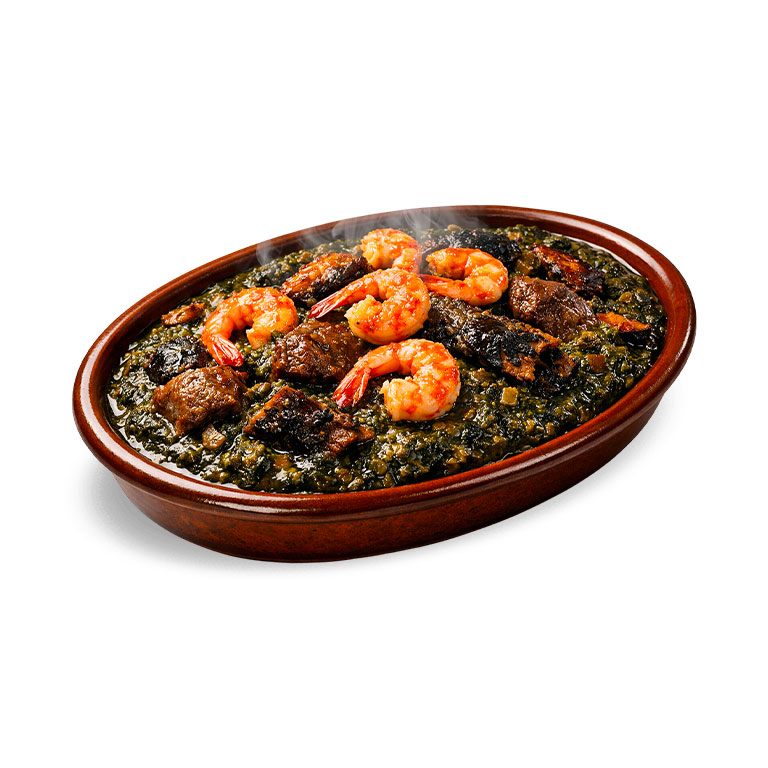 Ndolé Royal (Crevettes, Viande, Poisson Fumé)