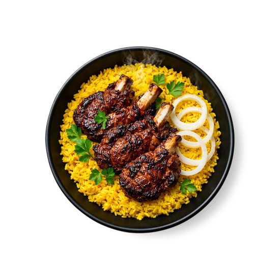 Riz Jaune aux Côtelettes de Bœuf