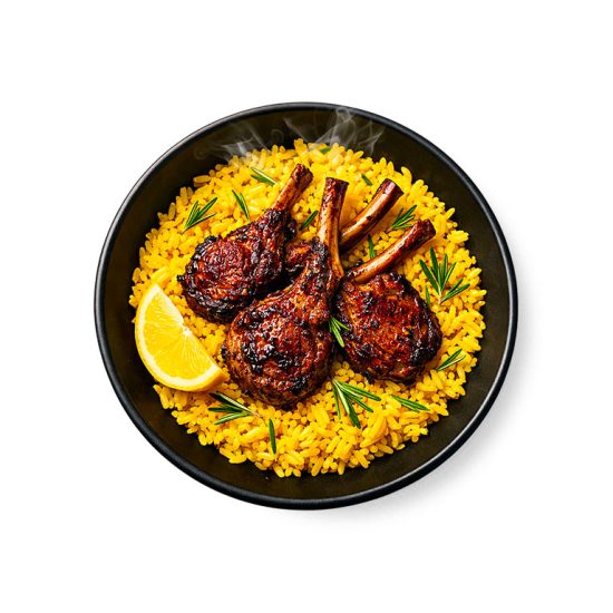Riz Jaune aux Côtelettes d'Agneau